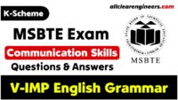 English grammar communication skills MSBTE Exam Important Questions and Answers
