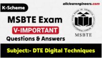 DTE 313303 Digital Techniques Important Questions with Answers