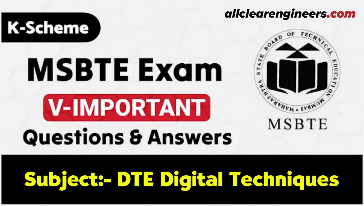 DTE 313303 Digital Techniques Important Questions with Answers